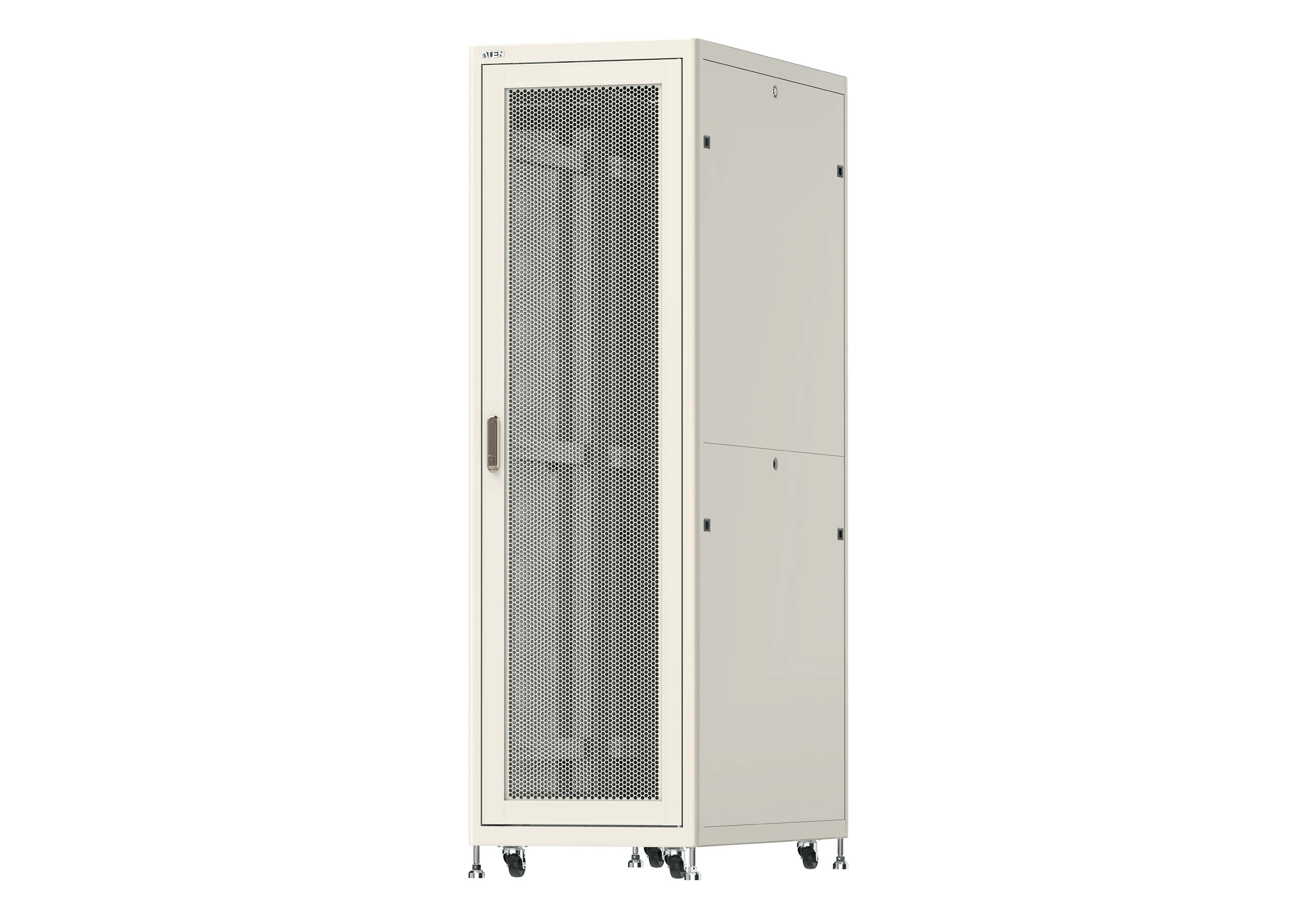 42U Server Rack with Perforated Front and Rear Doors
