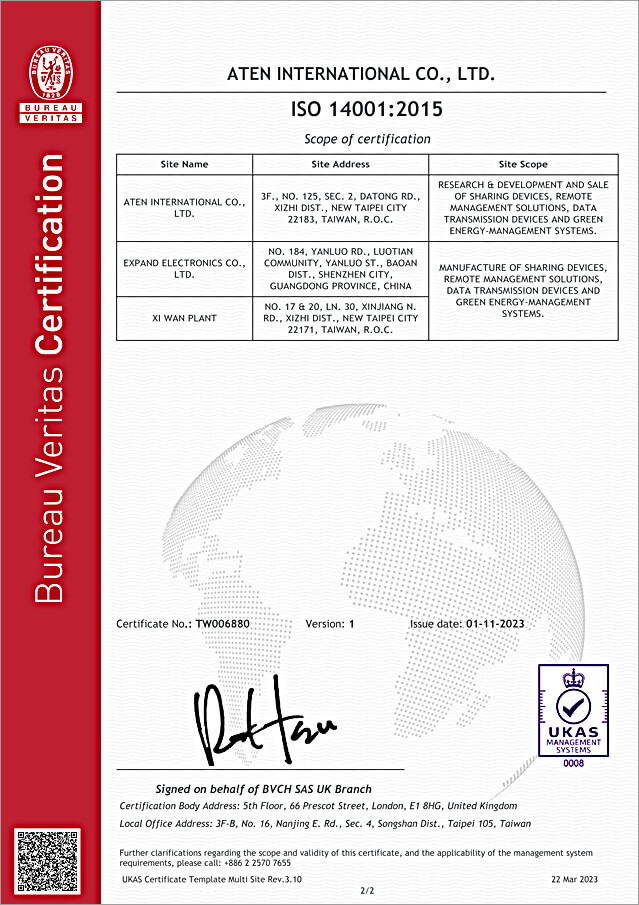 ISO 14001 環境マネジメントシステム認証書-2