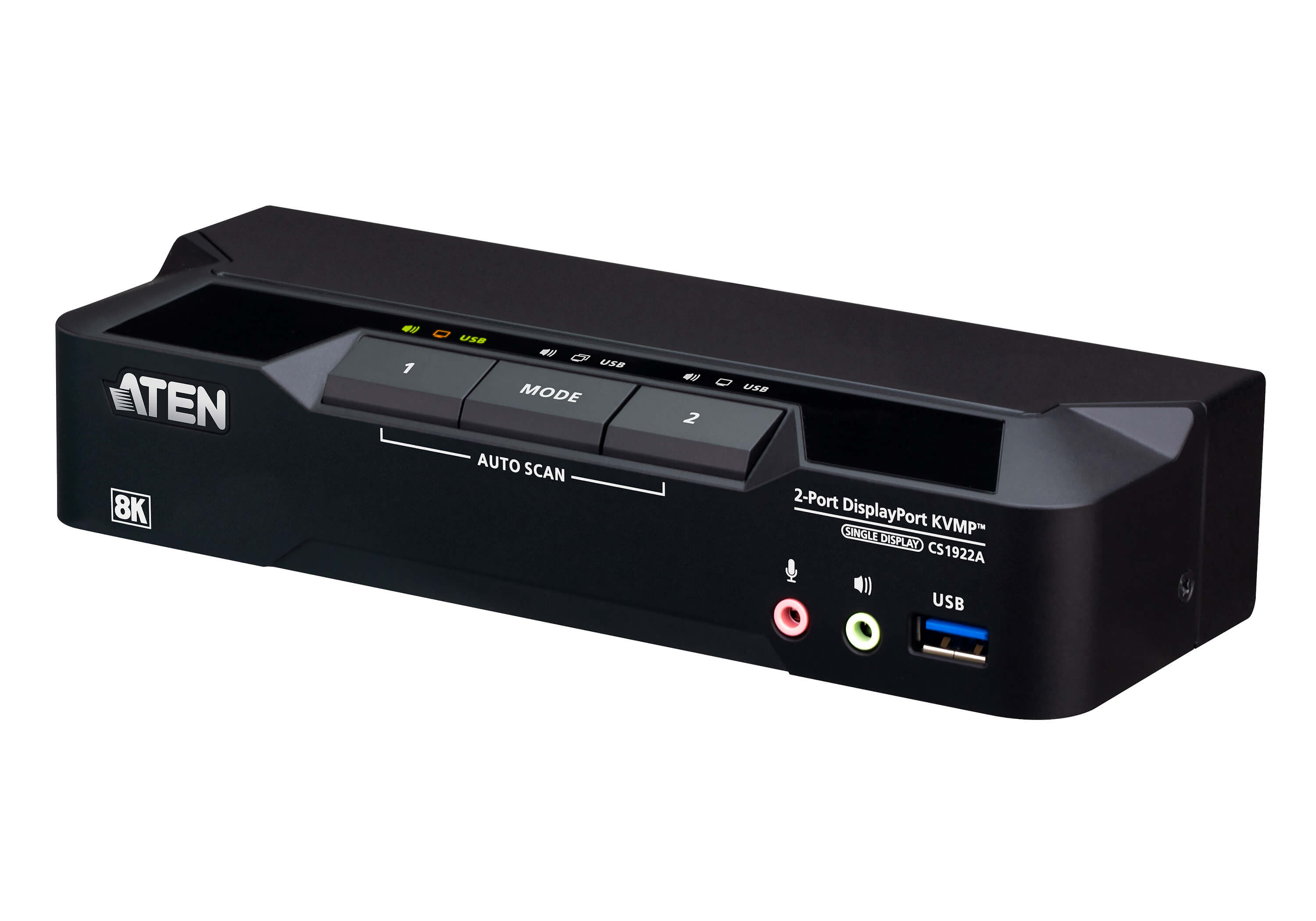 2-Port USB 3.0 8K DisplayPort KVMP&trade; Switch (Cables included)