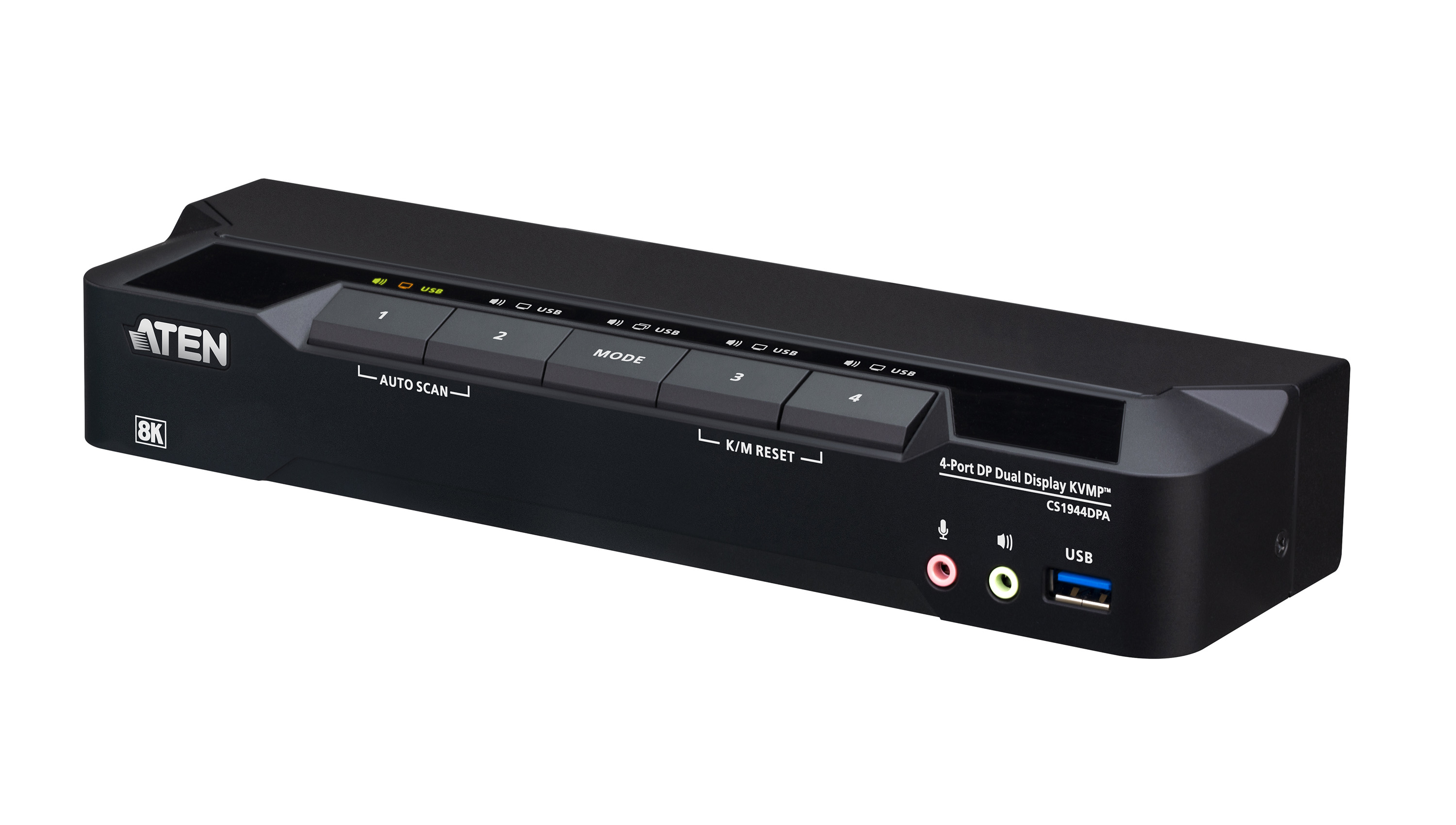 4-Port USB 3.0 8K DisplayPort Dual-Display KVMP&trade; Switch (Cables included)