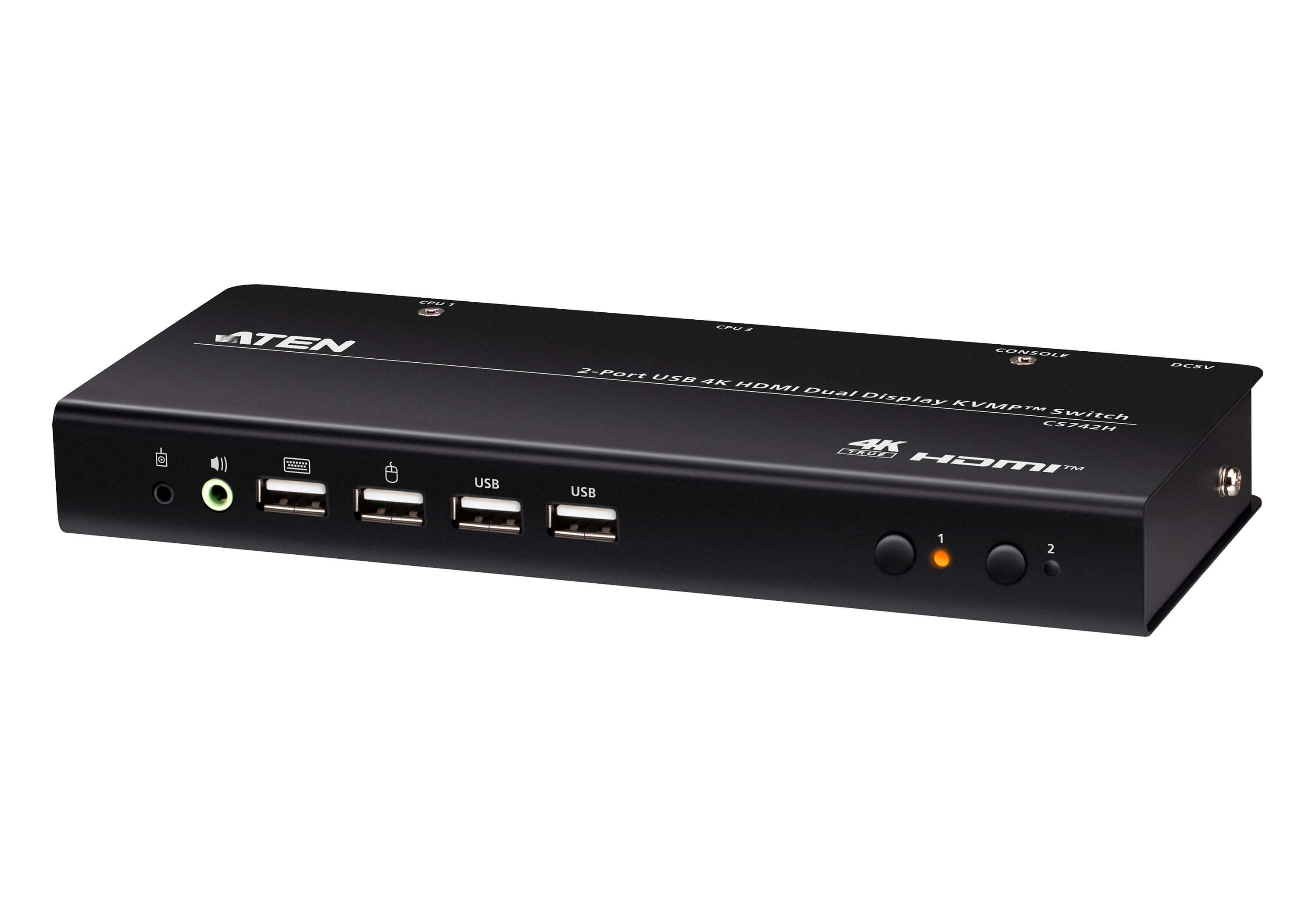 2-Port USB 4K HDMI Dual-Display KVMP™ Switch (Cables included)
