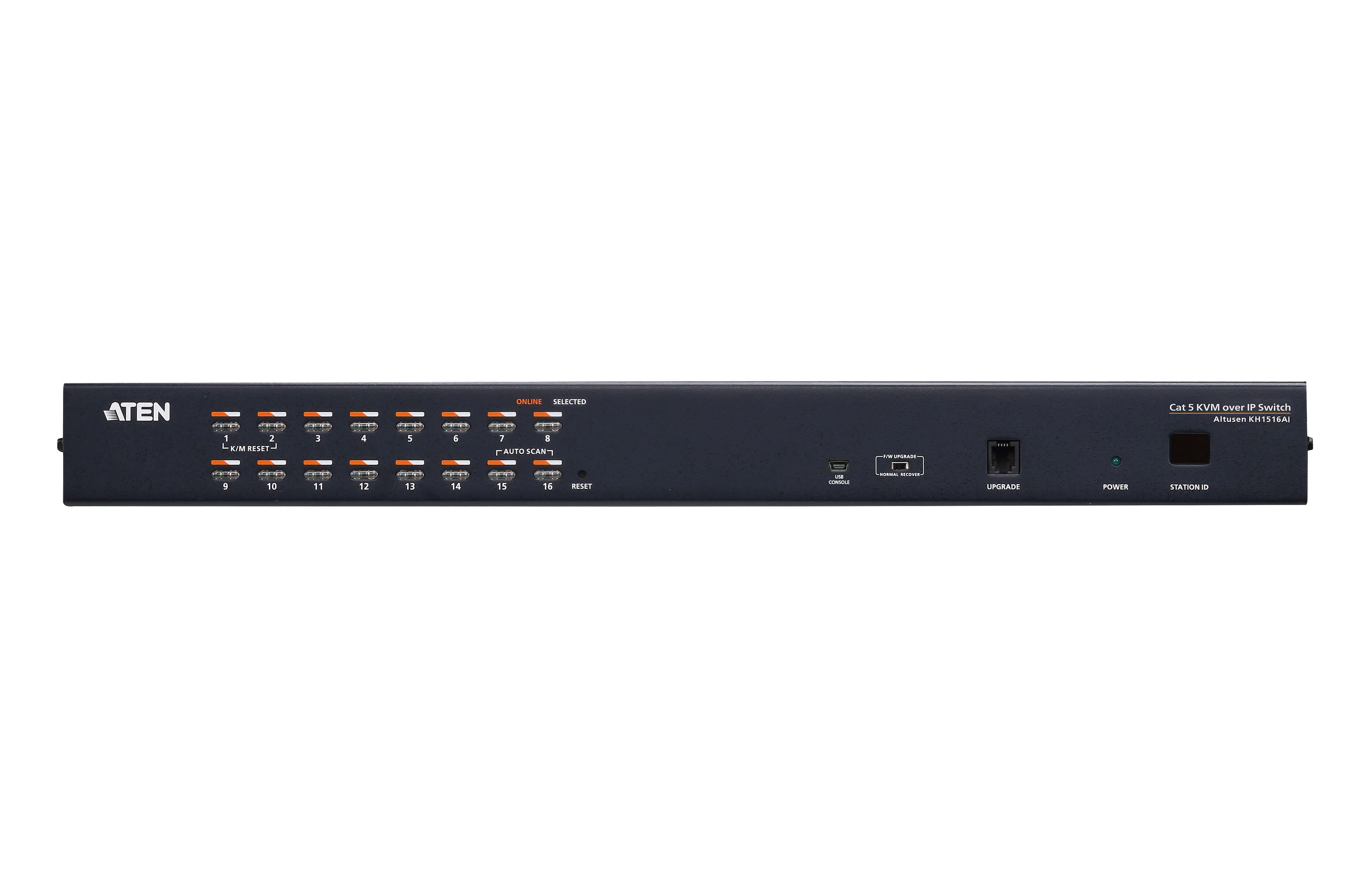 16-Port PS/2-USB VGA Single Rail WideScreen LCD KVM Switch 