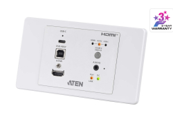 True 4K HDMI & USB-C HDBaseT 3.0-Lite Transceiver with EU Wall Plate / PoH (True 4K @ 40 m)