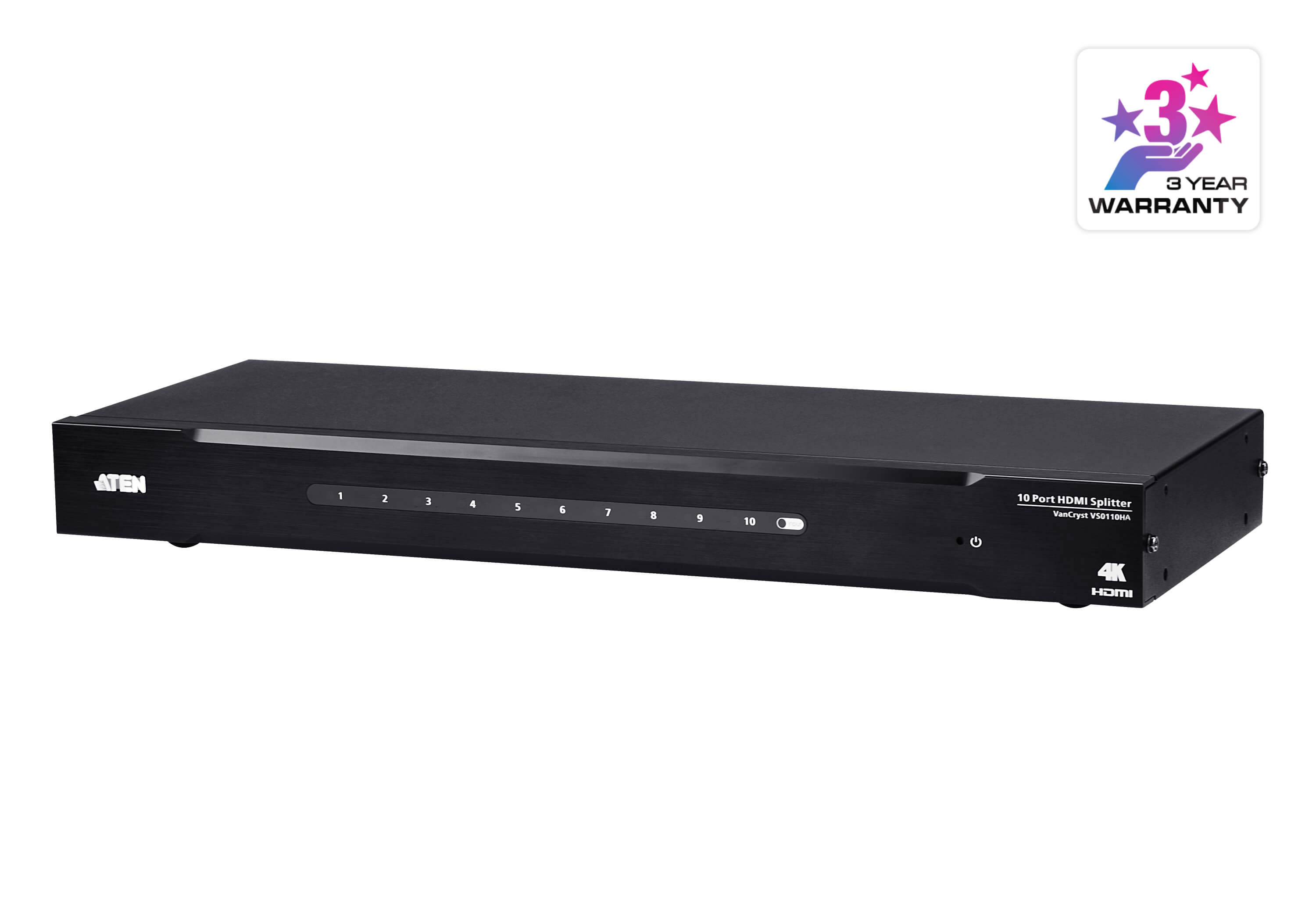 Répartiteur HDMI 4 Ports SpeaKa Professional - 2 Entrées, 4 Sorties, 4K UHD, Avec Télécommande, Pour Multi-écrans