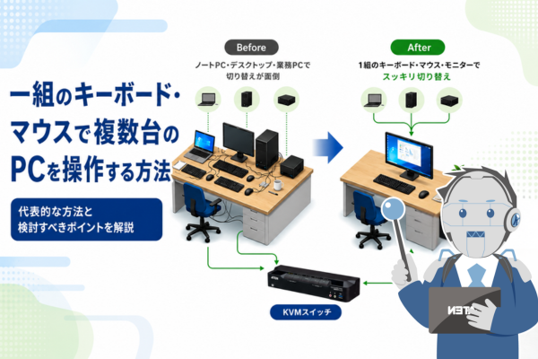 一組のキーボード・マウスで複数台のPCを操作する方法