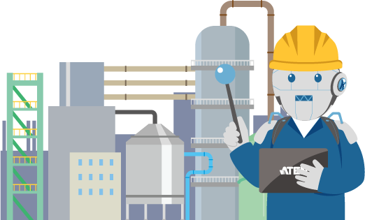 工場とロボット