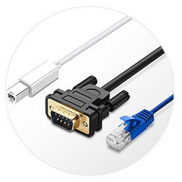 Multiple Communications SNMP + USB + RS-232